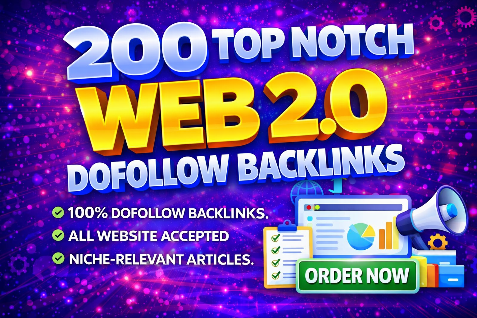 Get 200+ Web 2.0 Posts Dofollow SEO Backlinks to impr...