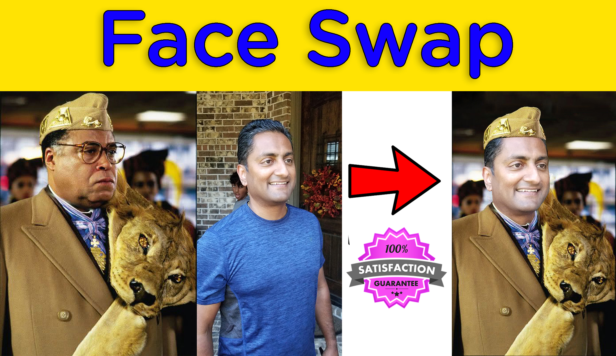 I will do face swap or head swap or face replace or f...