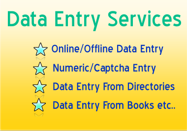 Data Entry Services, Online/Offline Data Entry, Nume...