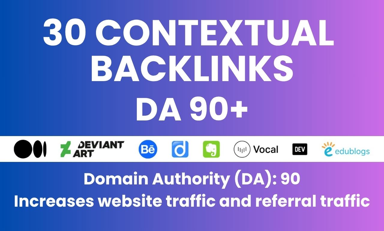 Get 30 Quality Blog Article Backlinks for Higher Rank...