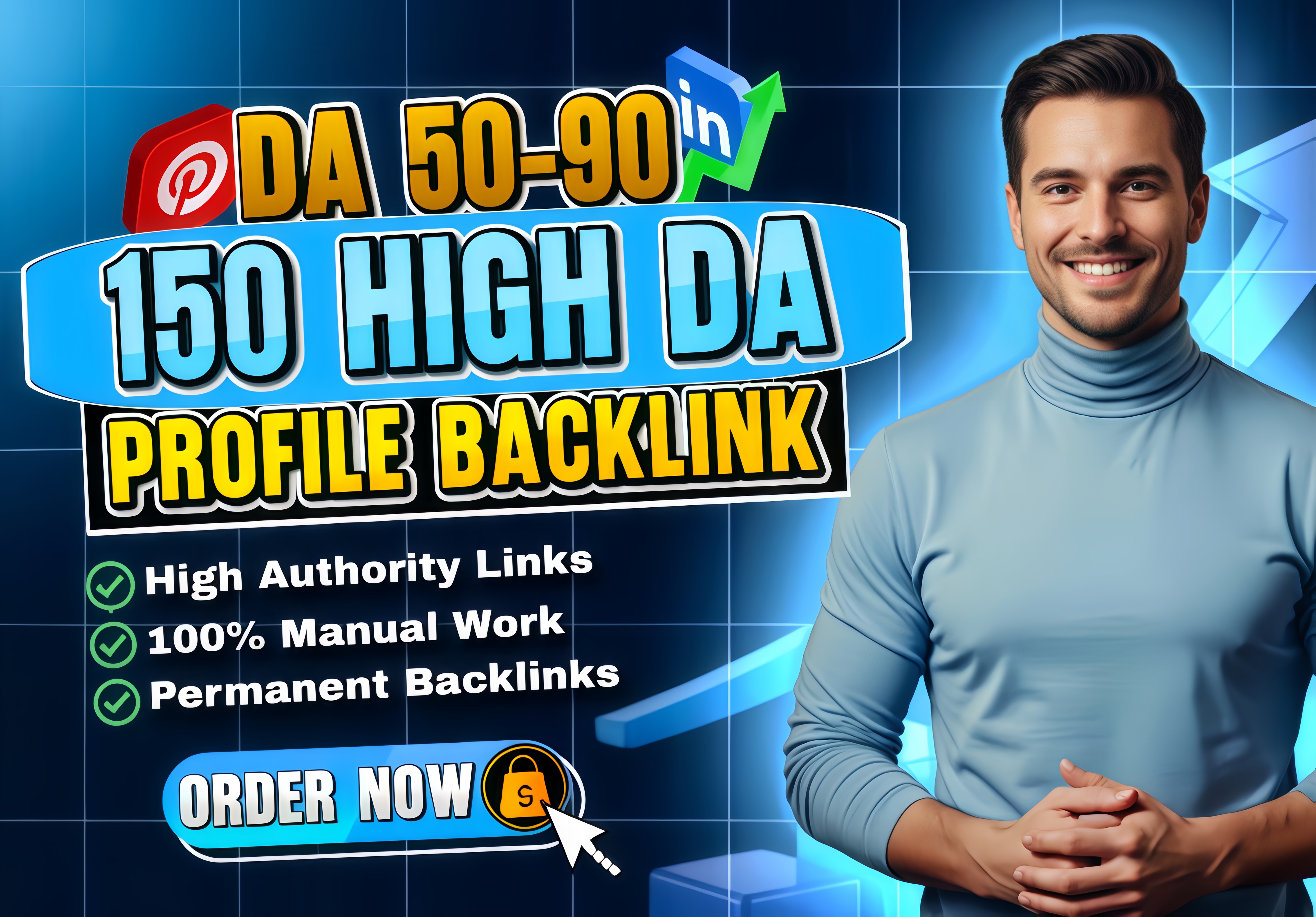 I will build 150 high-quality profile backlinks to gr...
