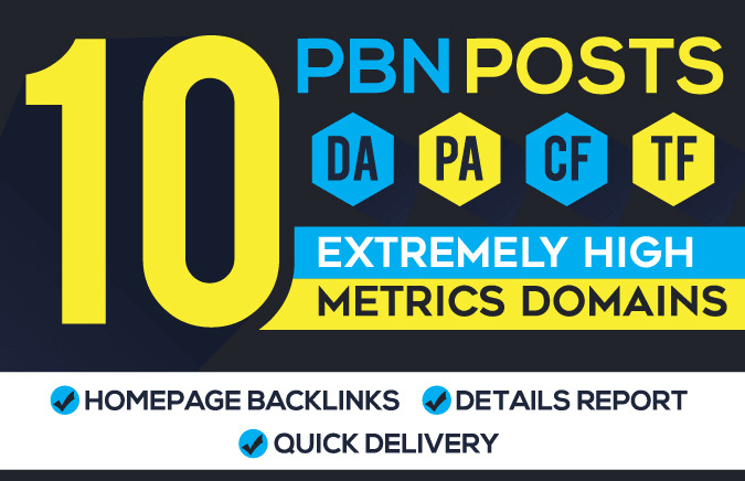 I Will Manually Create 10 High Metrics Homepage PBN B...