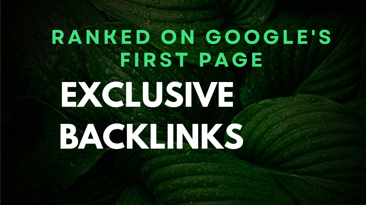 Ranked on google's first page with exclusive backlink...