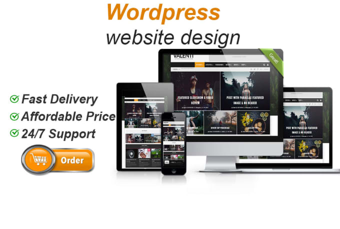 Create a modern word press website design or blog