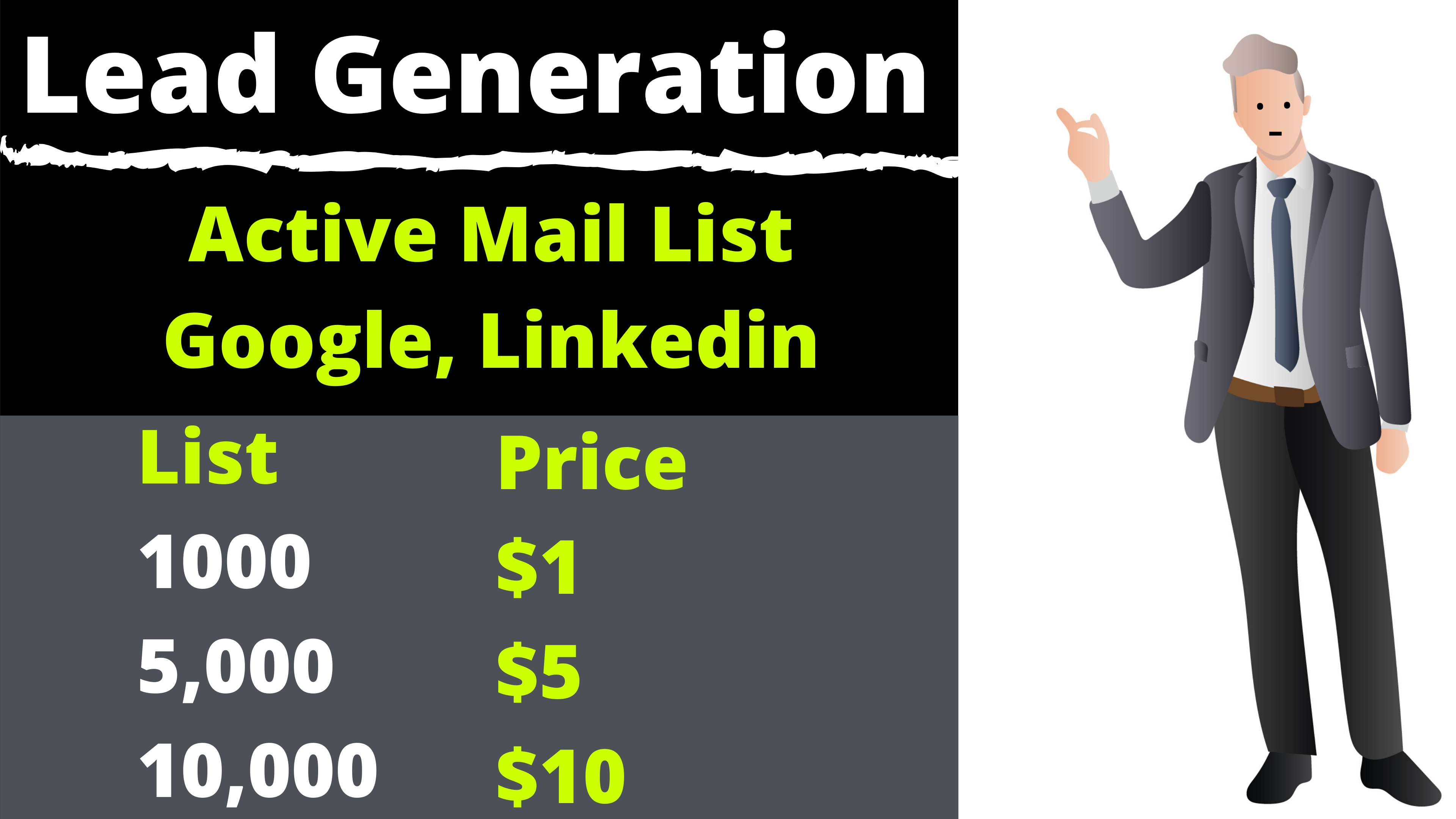 Google, Linkedin, Facebook Active Email Lead Genera...