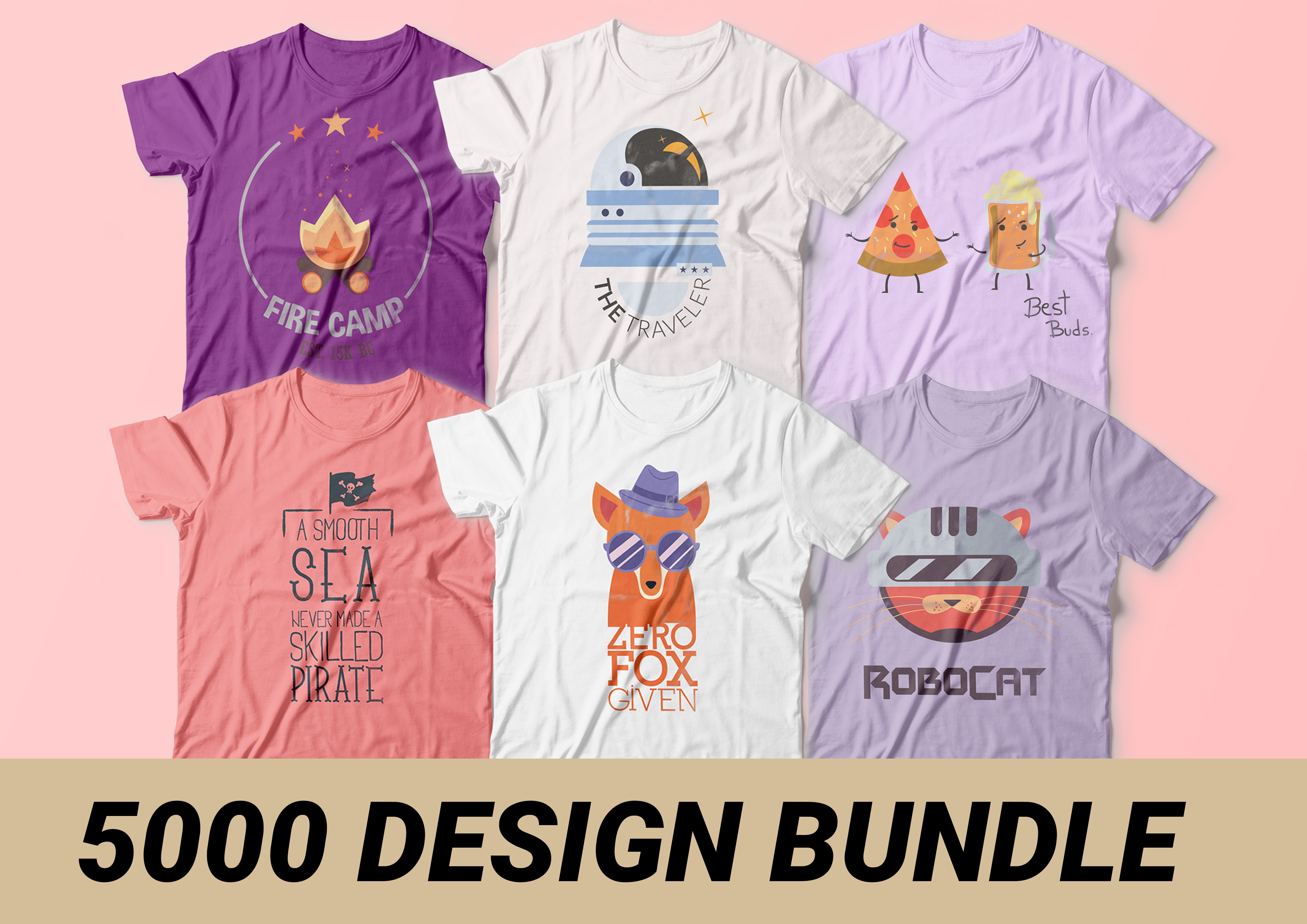 I will send 5000 tshirt design, bonus font and mocku...
