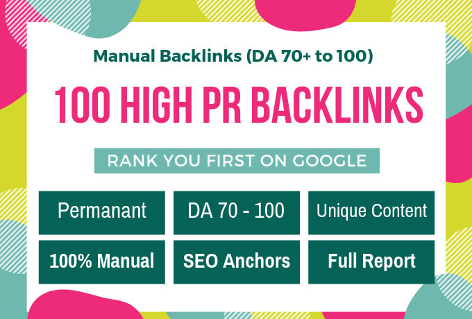 I will provide DR 70+ High Quality 100 dofollow Backl...