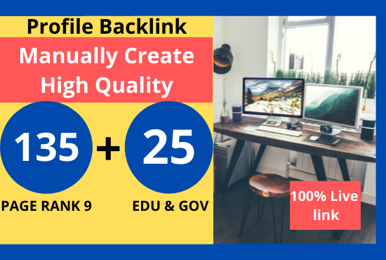 I will Manually Create 135 profile + 25 Edu/Gov Dofol...