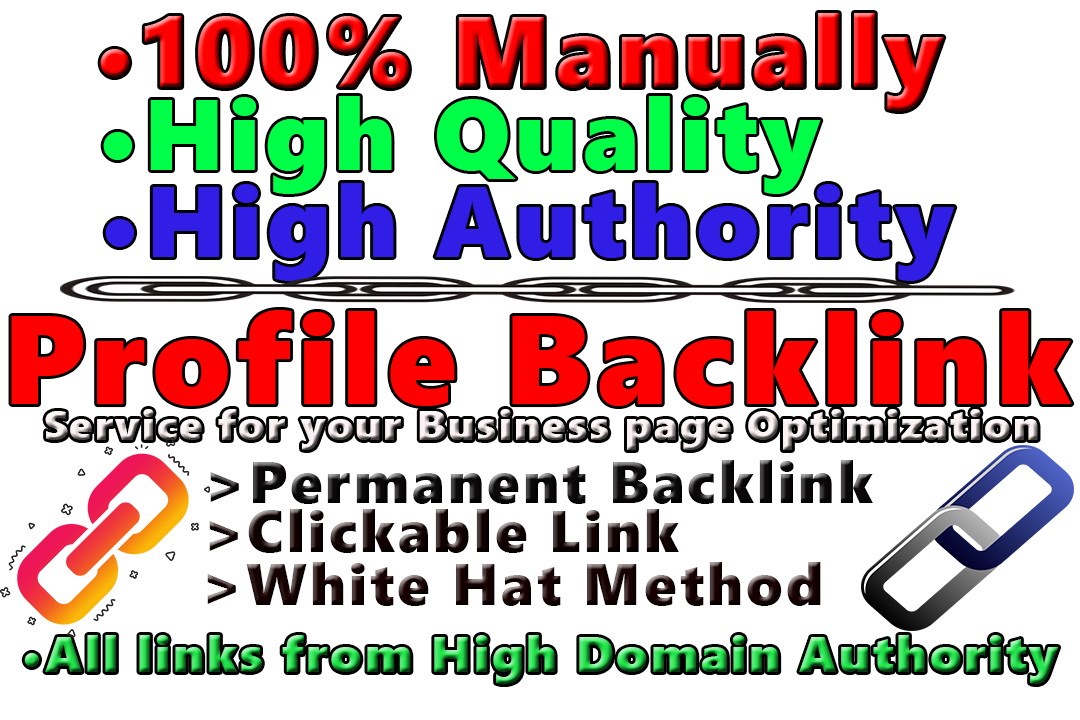 Build Manually HQ 35 SEO Profile Backlinks On High DA...