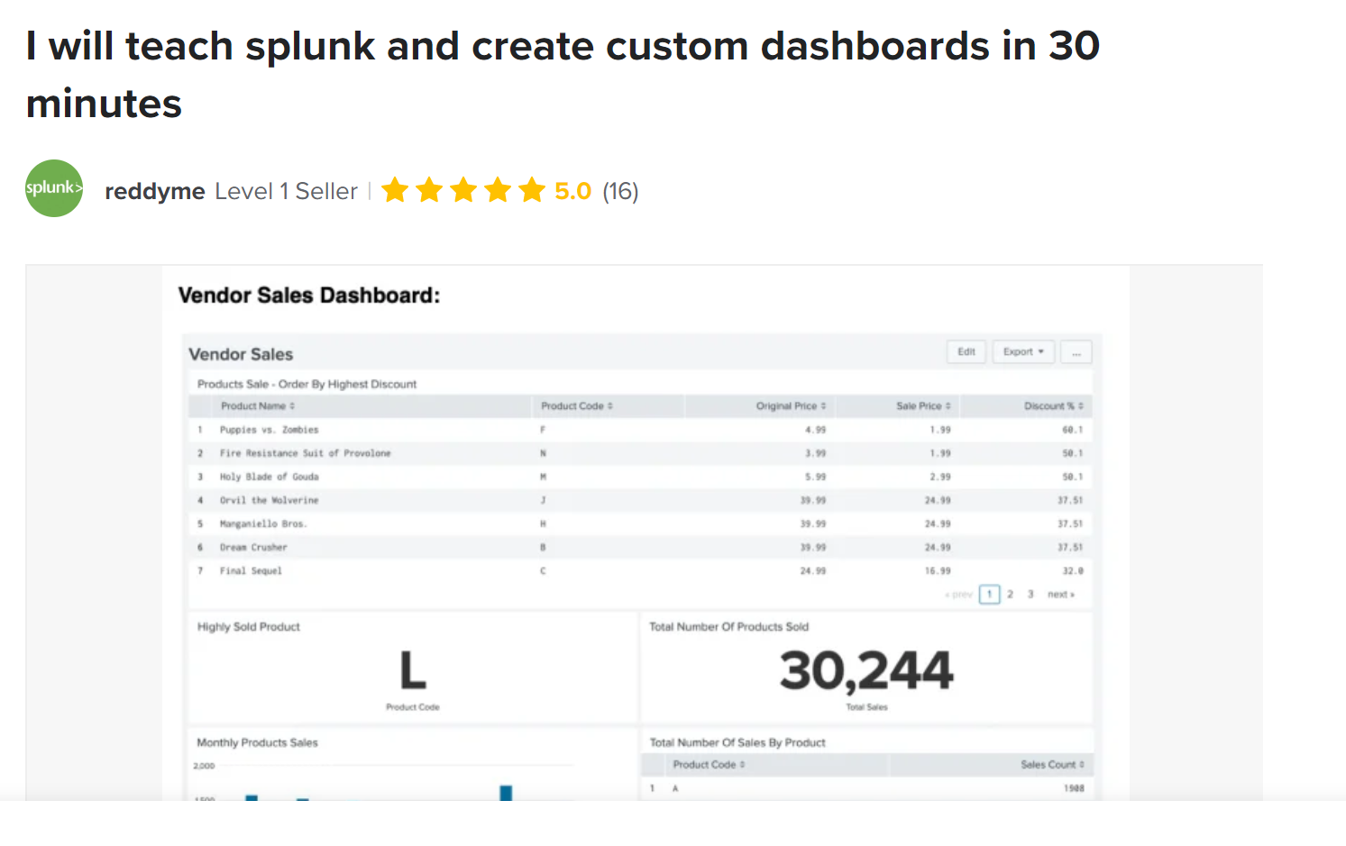 I will teach splunk and create custom dashboards in 3...