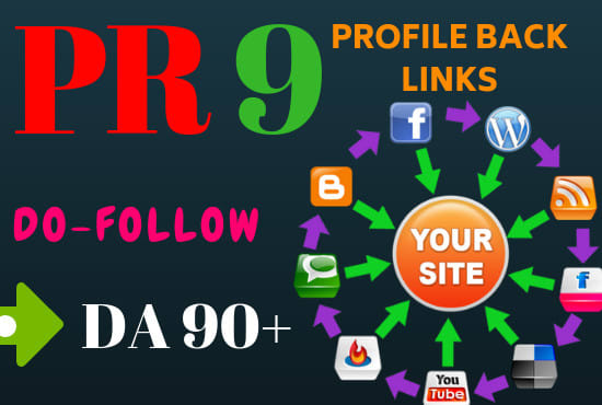 I will manually create 100 pr9 da 90 dofollow profile...