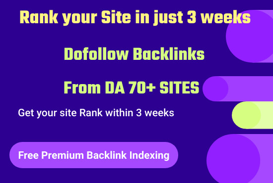 Build 10 Manual DA 70 Permanent High Quality SEO Dofo...