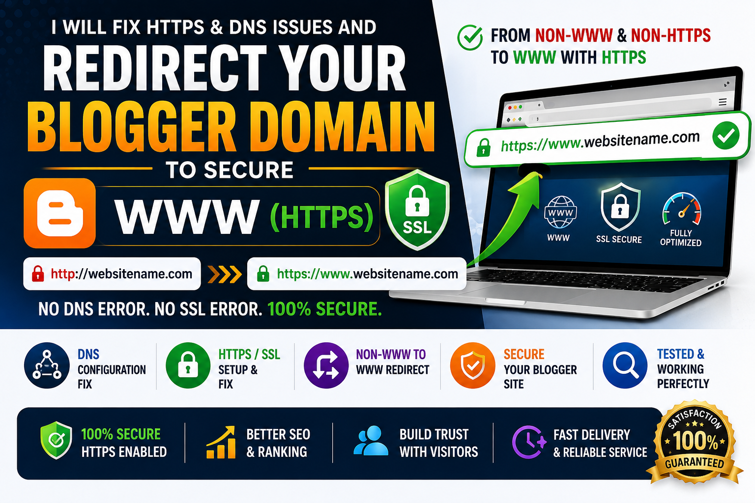 I Will Fix Blogger Custom Domain HTTPS, DNS Errors, ...