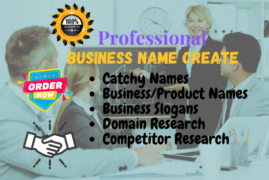 I will create catchy brand name, business name, slog...