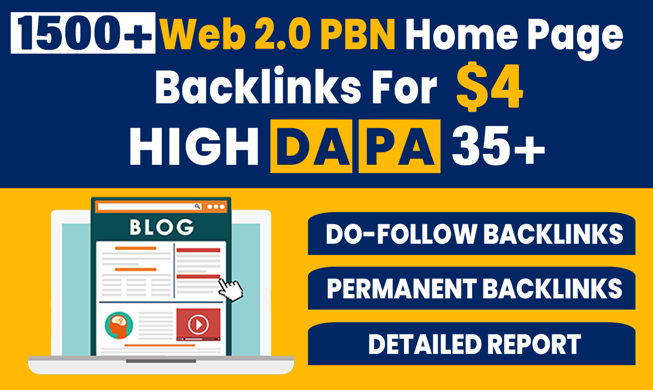 1500+ High DA PA Permanent Web 2.0 PBN Home Page Back...