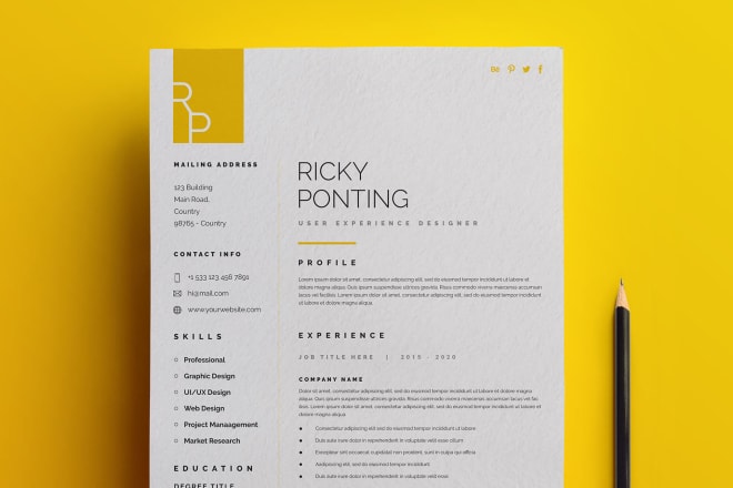 I will do clean attractive resume design CV design