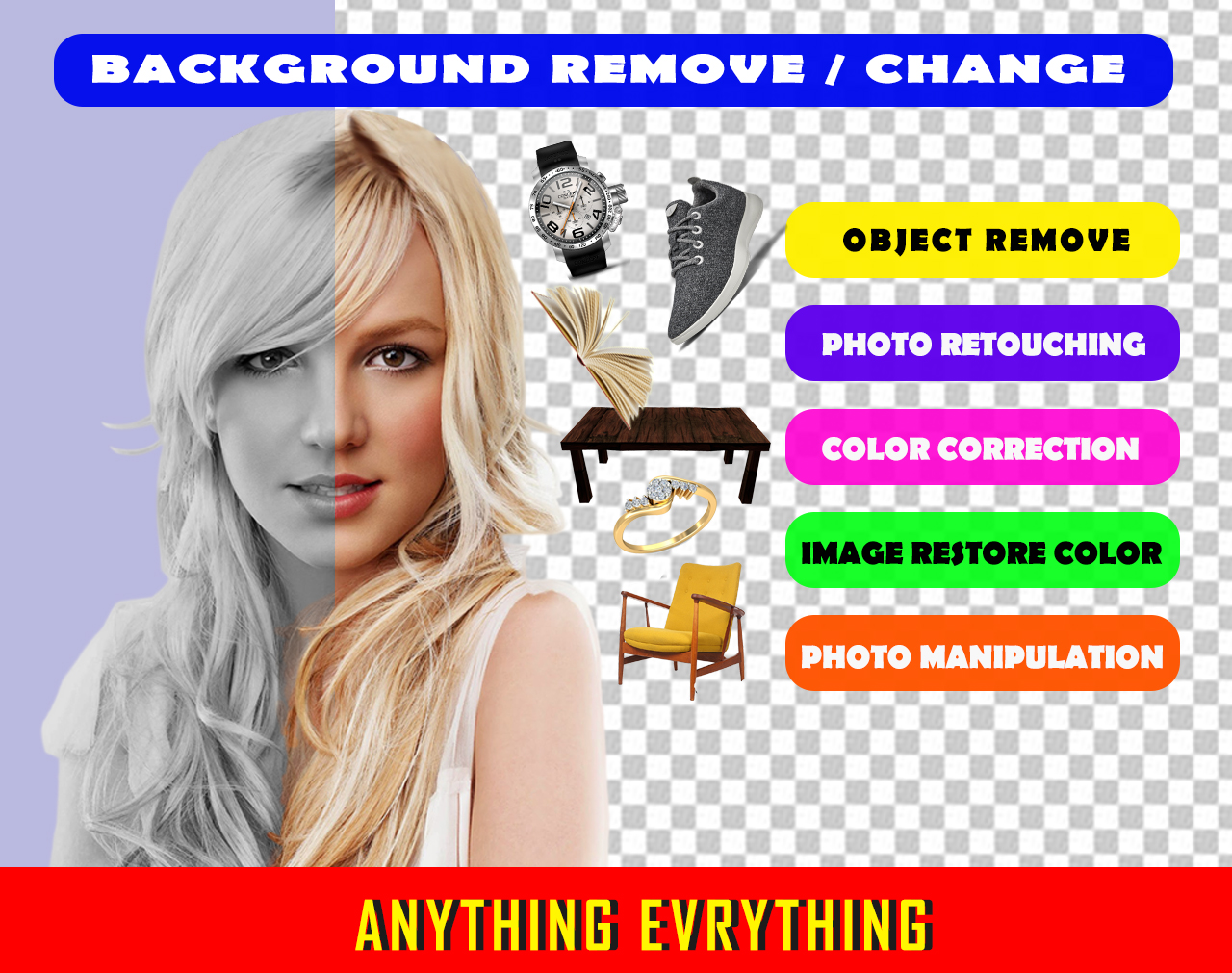 10 Images Background Remove and Retouch just 5 Hours