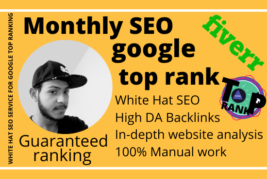 I will provide monthly SEO service for google top ran...