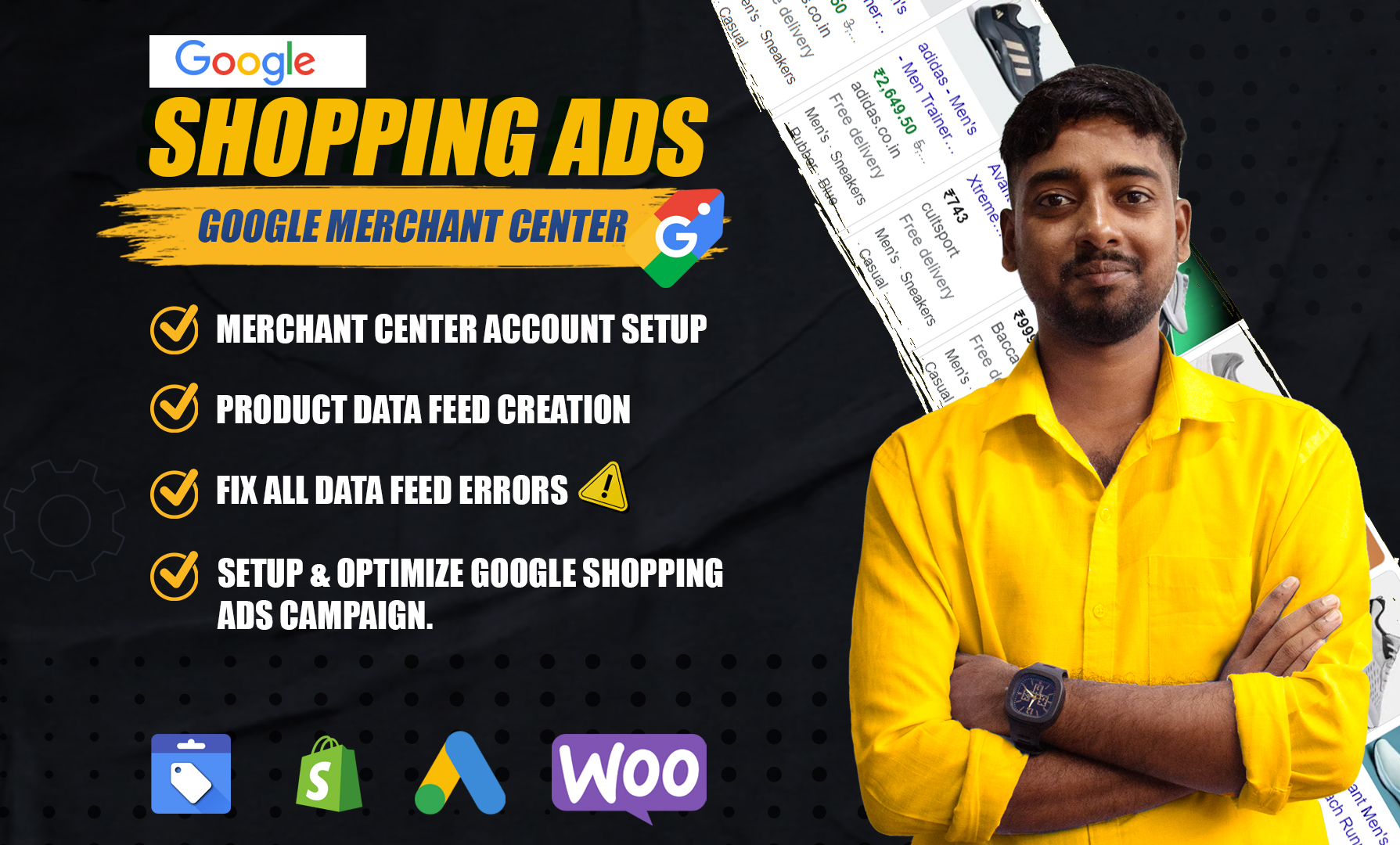 I will set up google merchant center and shopping ads...