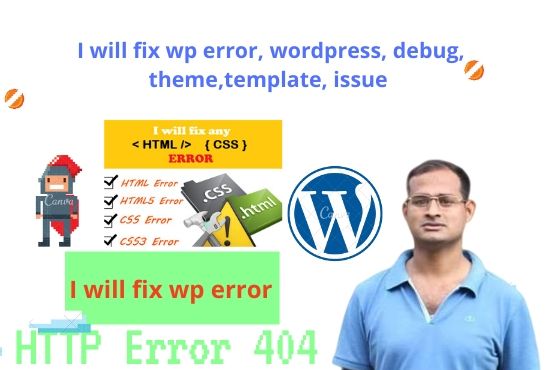I will fix wp error, wordpress, debug, theme, temp...