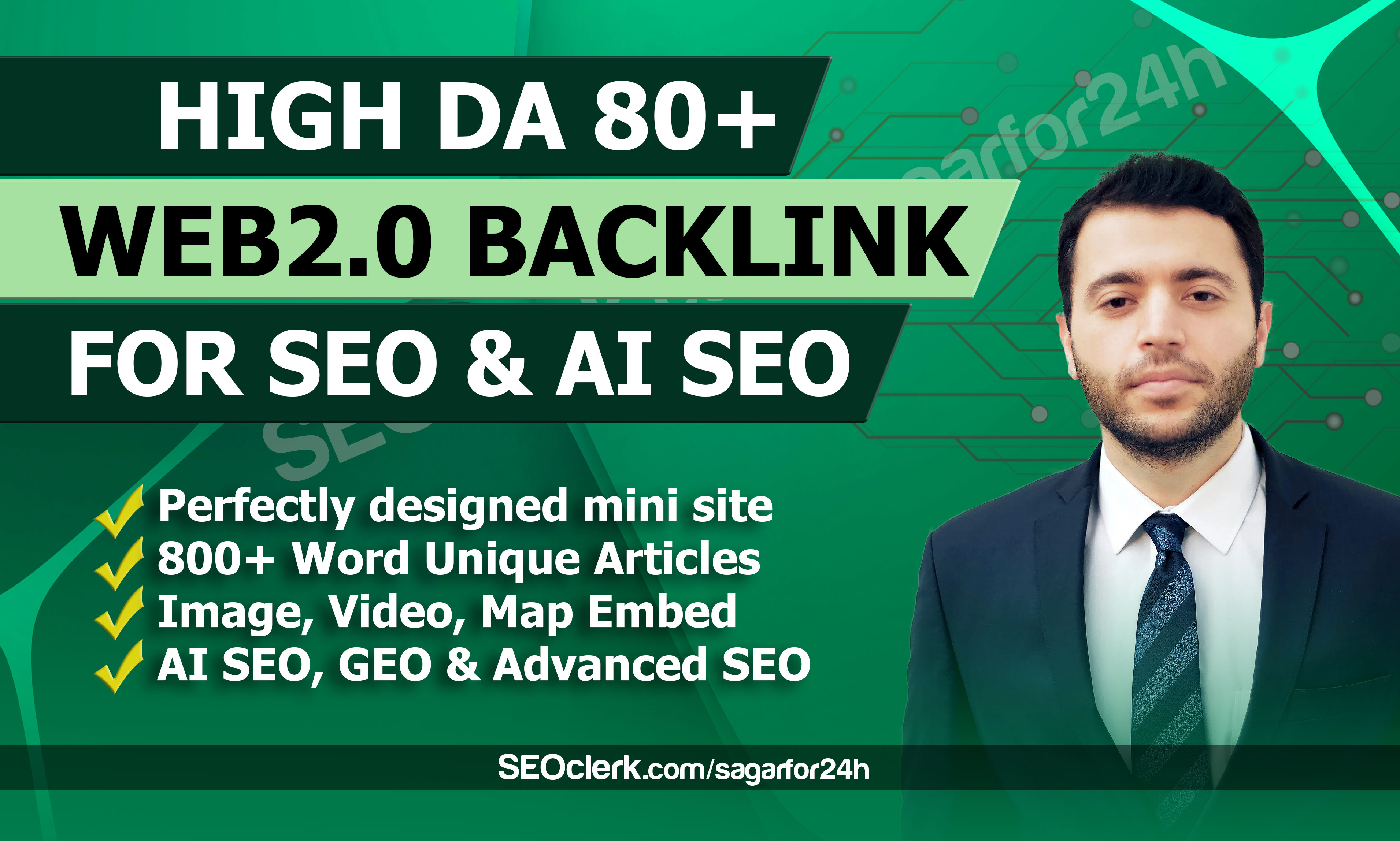 I will build DA 80+ Web 2.0 backlinks for advanced SE...