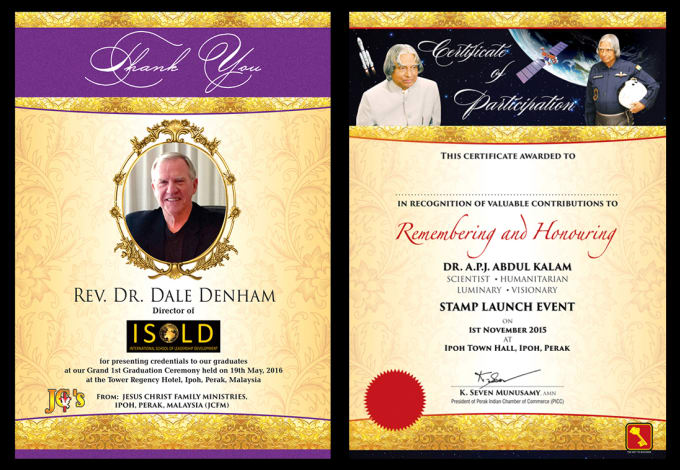 I will design an attractive award certificate for you