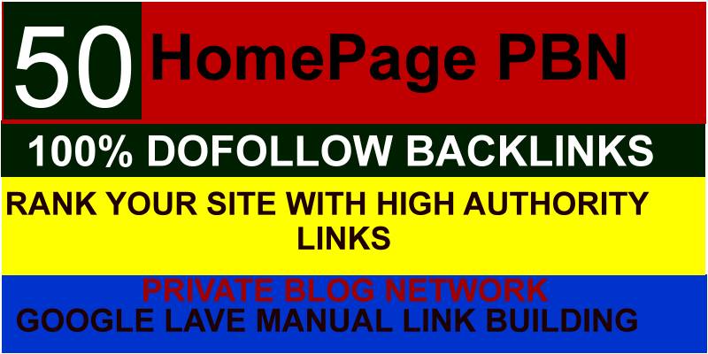 Build 50 HomePage PBN Backlinks All Dofollow High Qua...