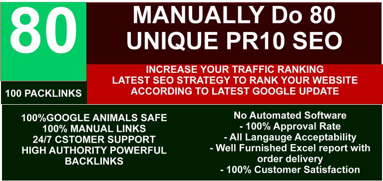 I will manually create 80 unique SEO do follow backli...