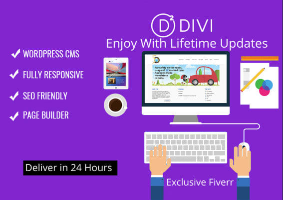 I will install divi theme or elegant theme with custo...