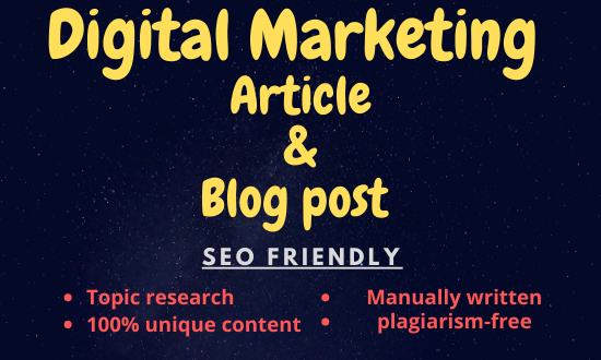 Write a unique Digital Marketing Article & Blog p...