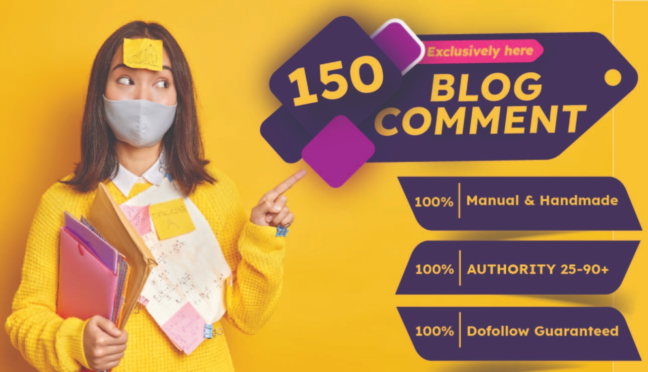 I will do 150 Unique Domain dofollow Blog comments ba...