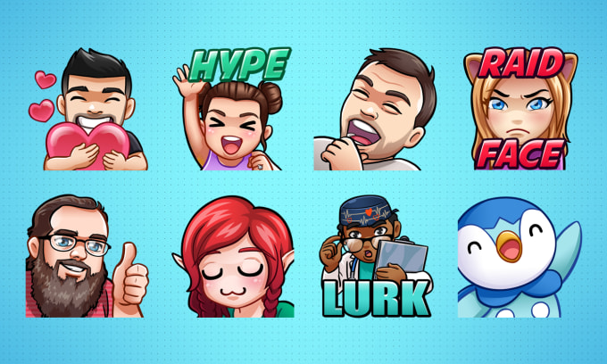 I will create custom twitch emotes