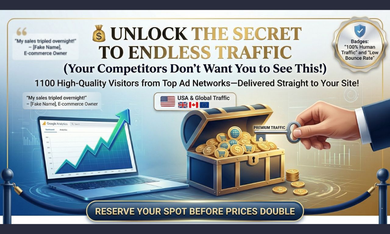 Boost Website Traffic with 1100 High-Quality Visitors...
