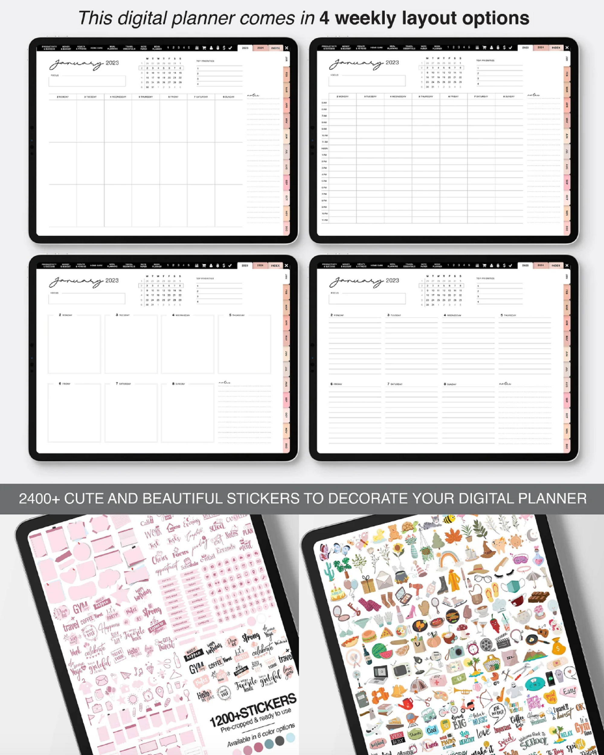 2023 Digital Daily Planner for iPad Compatible with G...
