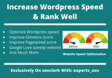 I will increase wordpress speed optimization with gtm...