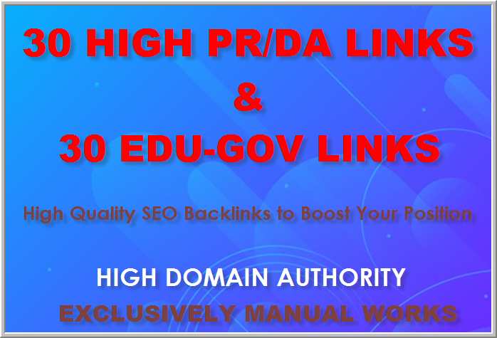 Manually create 30 authority backlinks and 30 edu and...