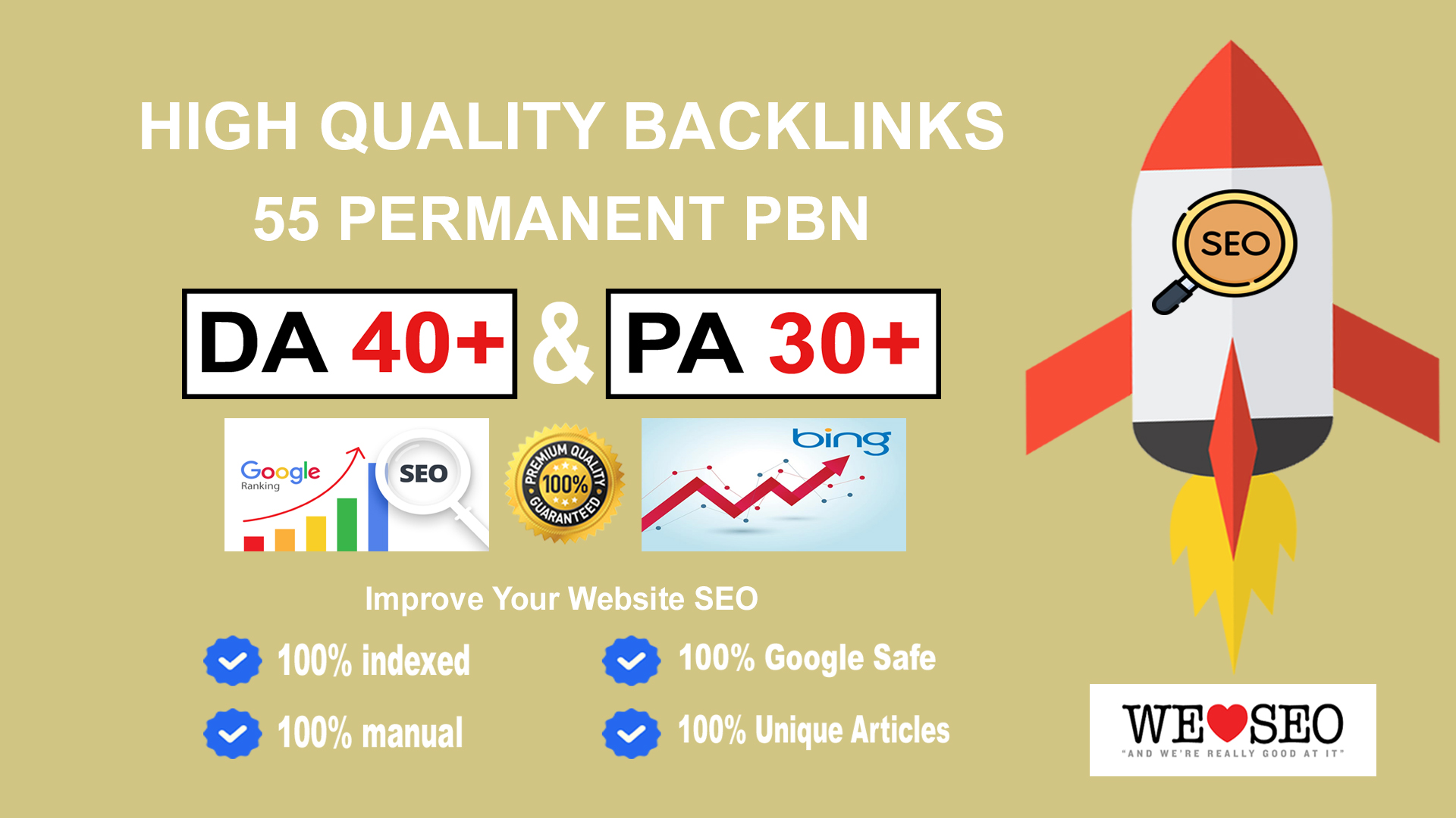 55 PBNs Backlinks DA40+ PA30+ CF TF Moz Authority