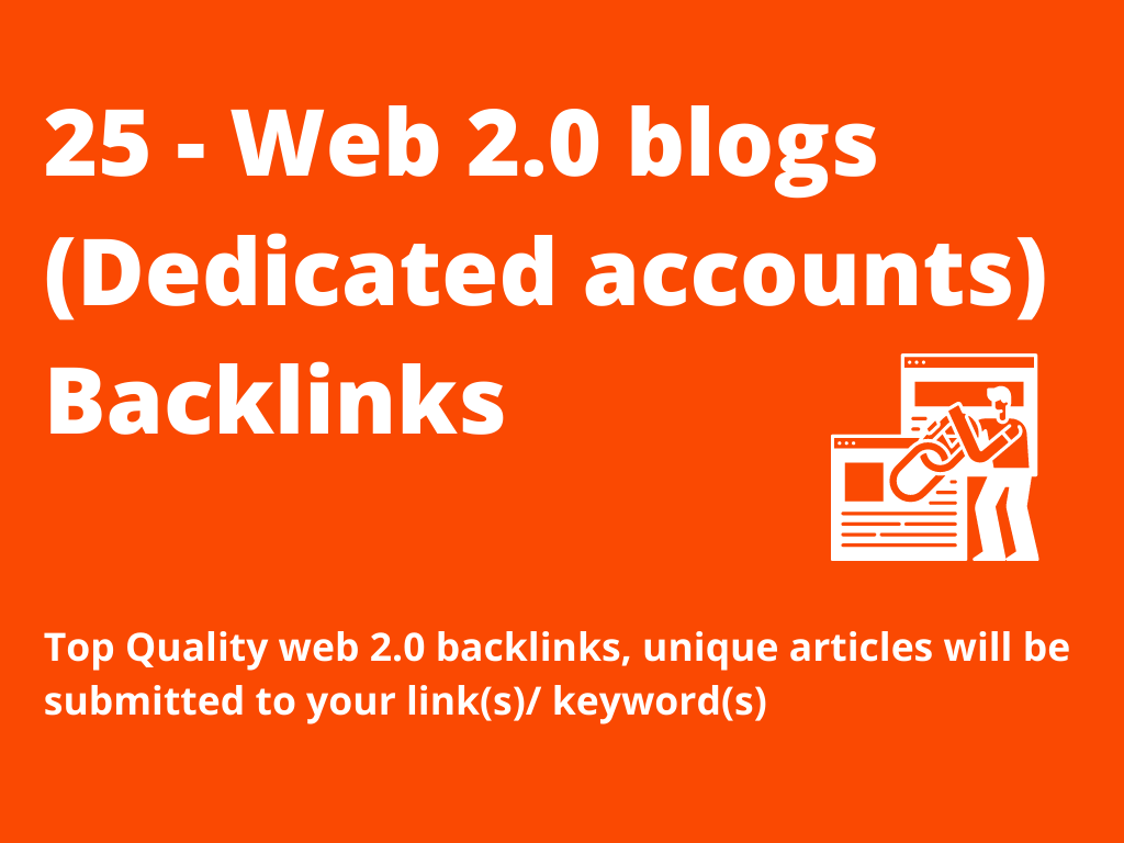 Build 25 contextual web 2.0 high quality SEO DoFollow...