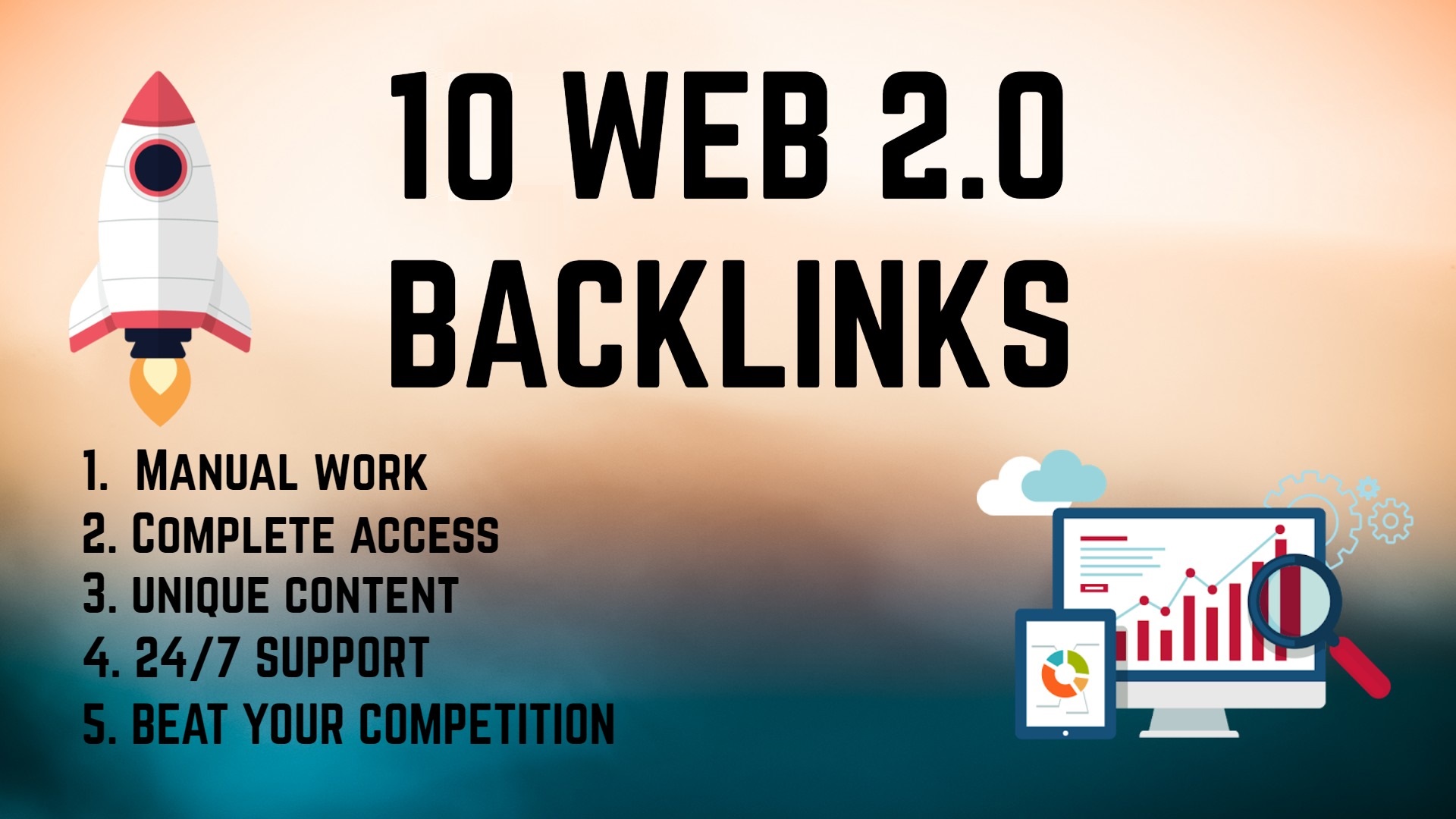 I will create 10 back link web 2.0 pointing to your w...
