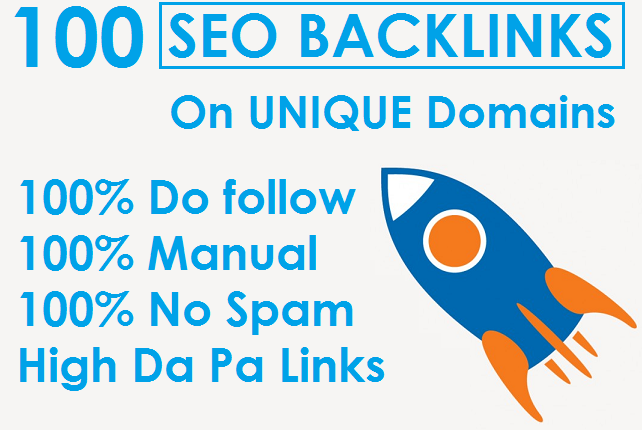I will Do Build 100 SEO BACKLINKS On UNIQUE DOMAINS M...