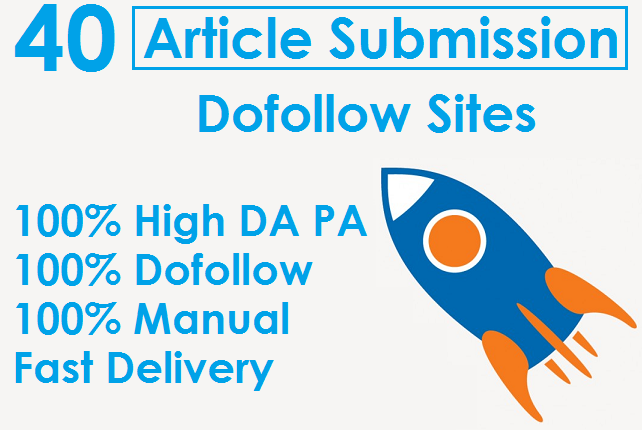 Manually Create 40 Article Submission High Quality Do...