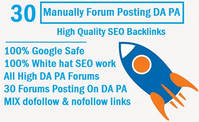 Do Manually 30 Forum Posting High Quality SEO Backlin...