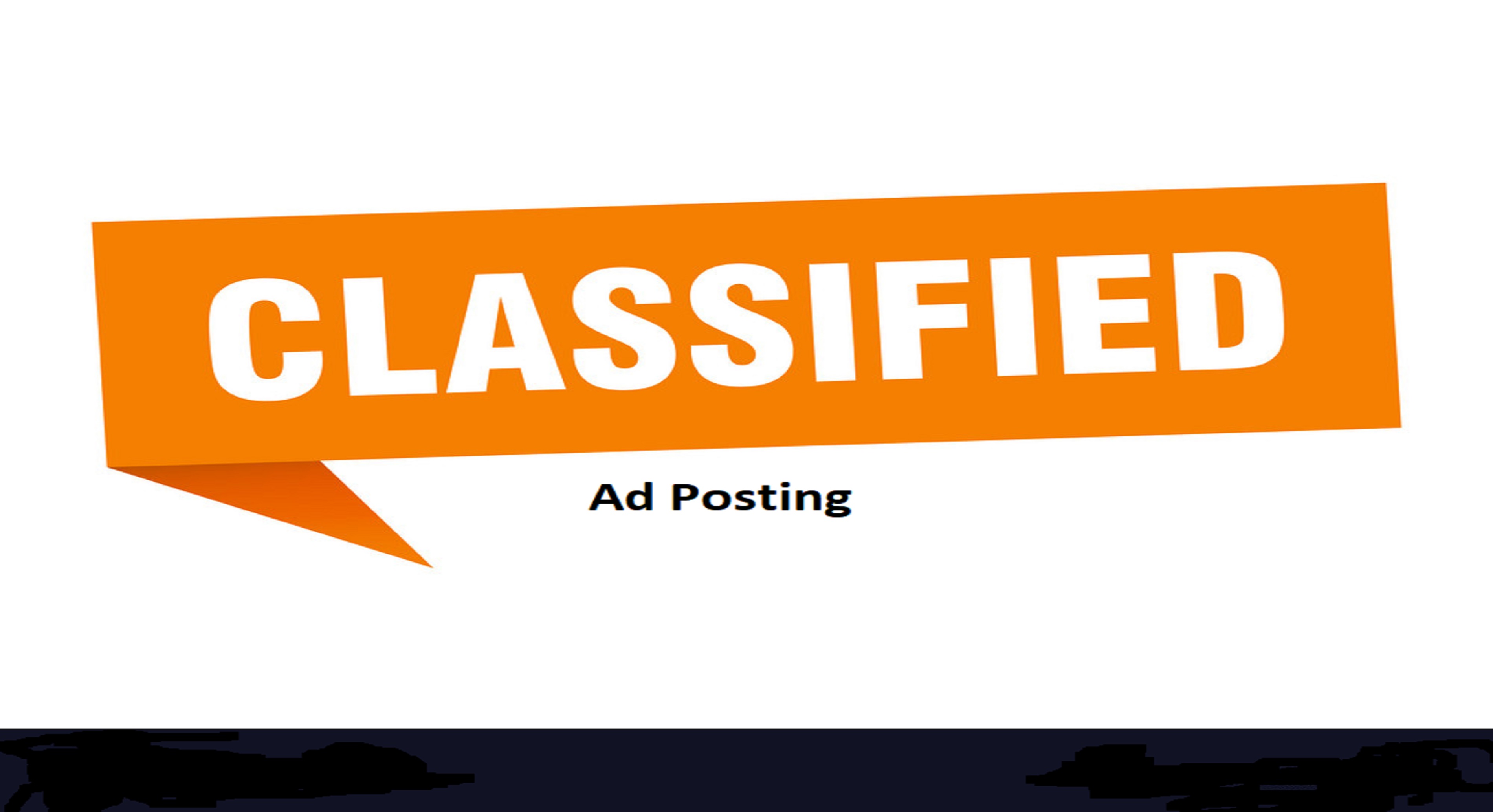 I will do 50 manual classified ads posting on top USA...