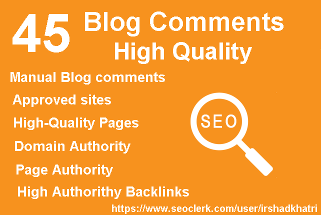 45 high quality blog commens manual dofollow backlink...