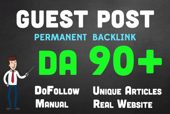 Manually Write & publish Guest blog on da 90+ high au...
