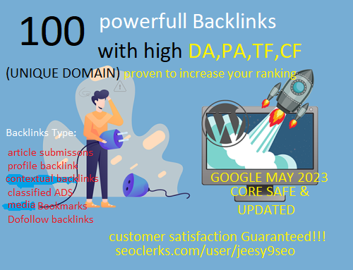 Powerful 100 high quality Unique Domains Authority SE...
