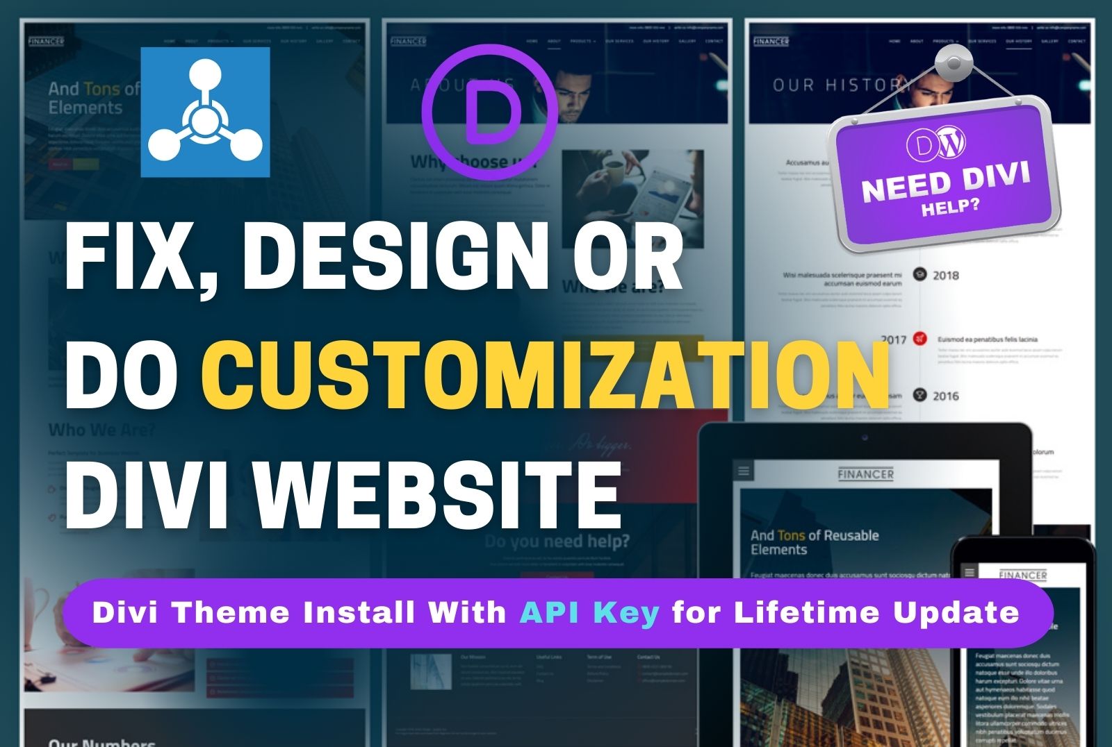 I am expert to build Divi website, Divi theme custom...
