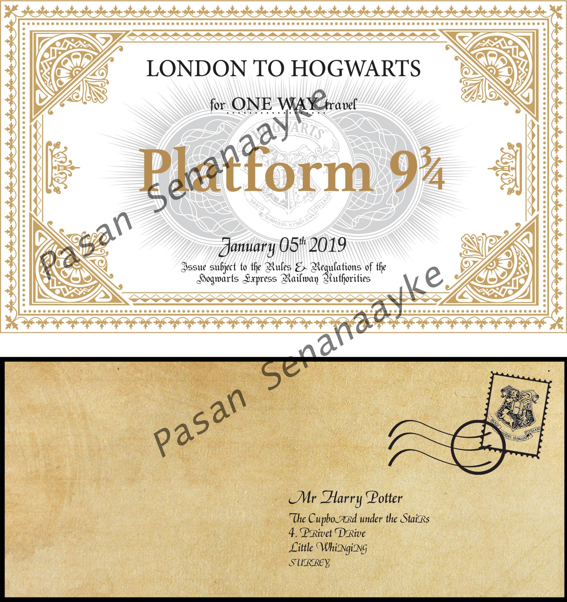 Harry Potter Personalized Hogwarts acceptance letter,...