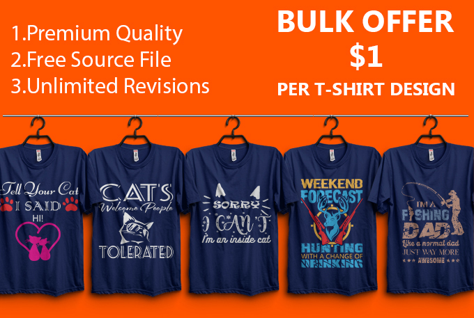 I Will Do Bulk T-shirt Designs For Merch and Teesprin...