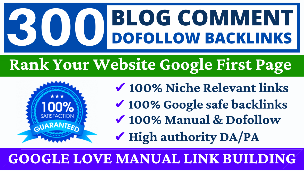 Build 300 Unique Domains Dofollow Blog Comments Backl...